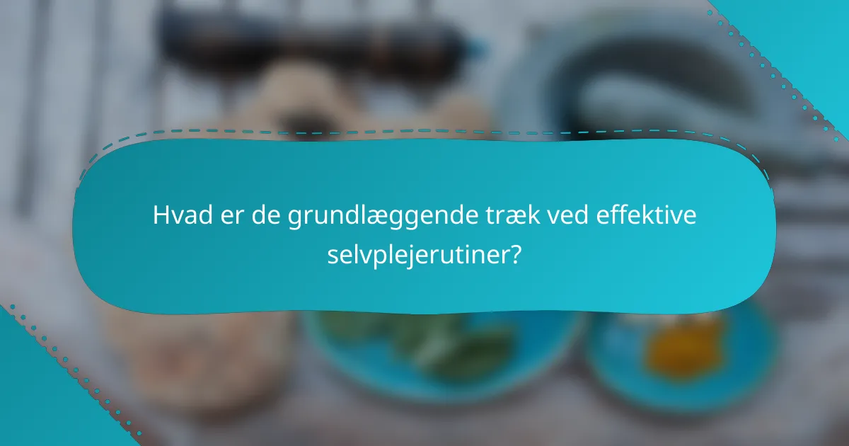 Hvad er de grundlæggende træk ved effektive selvplejerutiner?