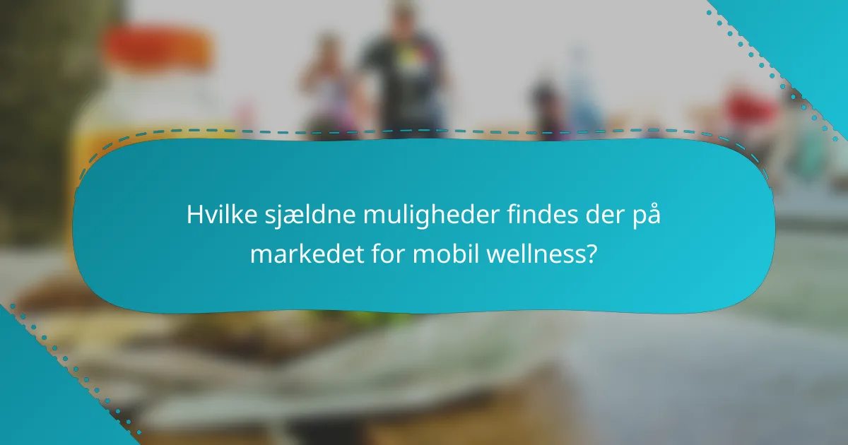 Hvilke sjældne muligheder findes der på markedet for mobil wellness?
