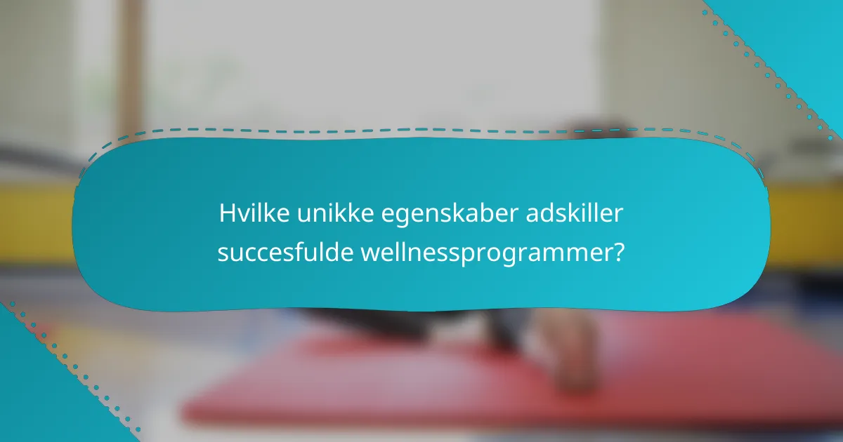 Hvilke unikke egenskaber adskiller succesfulde wellnessprogrammer?