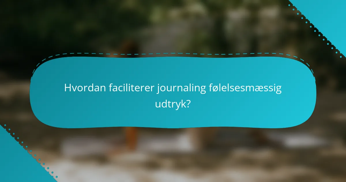Hvordan faciliterer journaling følelsesmæssig udtryk?
